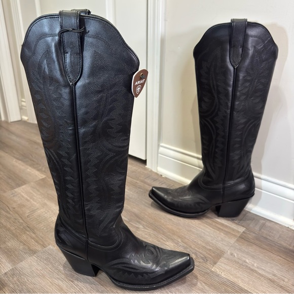 Ariat Casanova X Toe Western Cowboy Boots in Obsidian Black - Picture 3 of 13